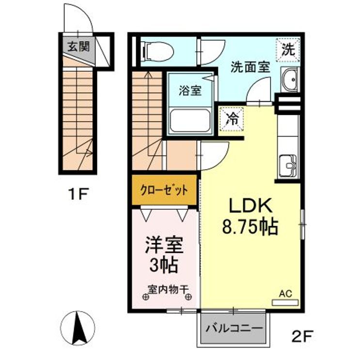 カエツリアルフィールドDーroom Bの間取り