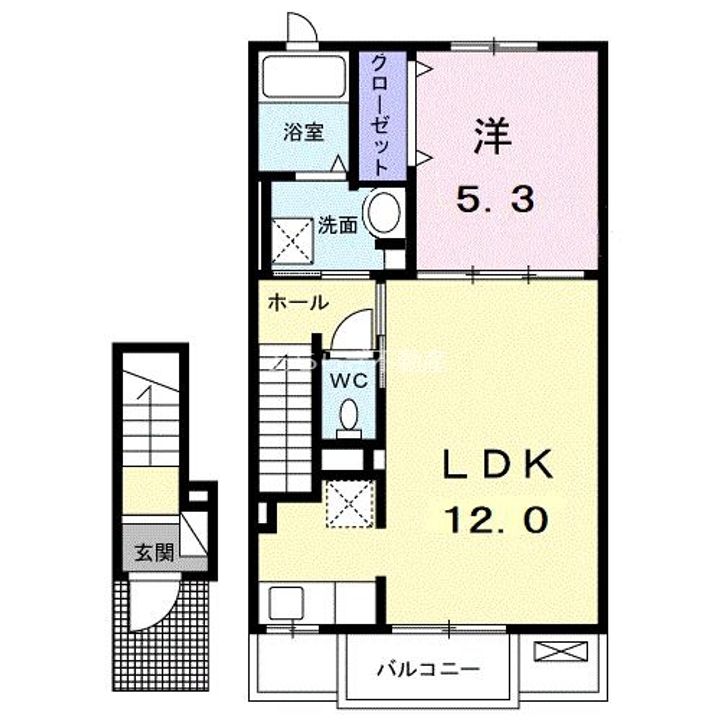 静岡県浜松市中央区市野町(アパート)の賃貸物件の間取り
