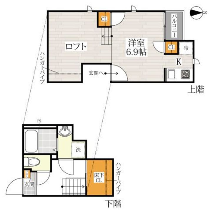 埼玉県さいたま市見沼区大和田町2(アパート)の賃貸物件の間取り