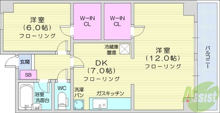二軒茶屋グランドハイツの間取り