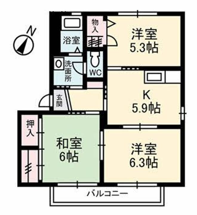 メゾン樅の木 A棟の間取り