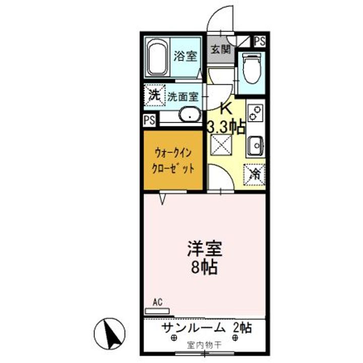 群馬県前橋市下大島町(アパート)の賃貸物件の間取り