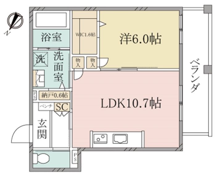 (シニア限定)へーベルヴィレッジ市ヶ尾~Calme West~の間取り