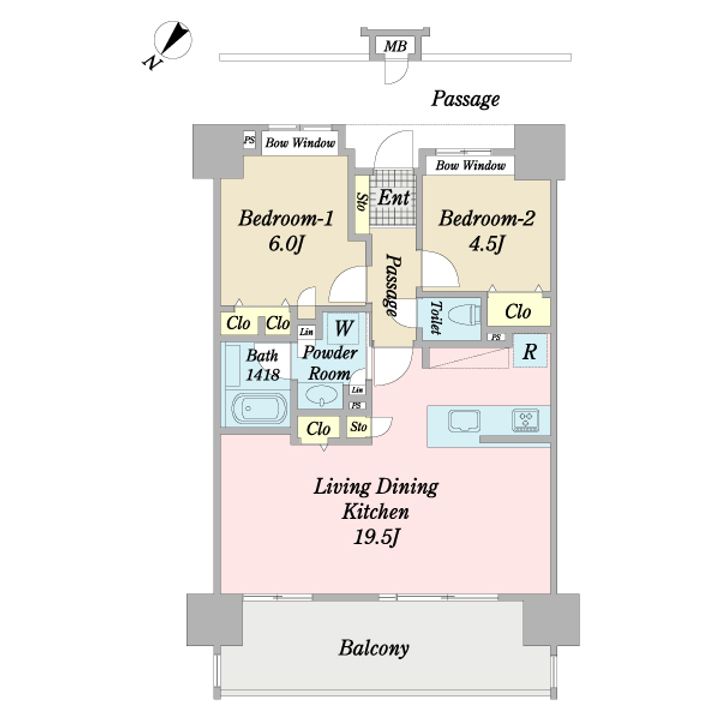 レーヴグランディてだこ浦西タワーの間取り