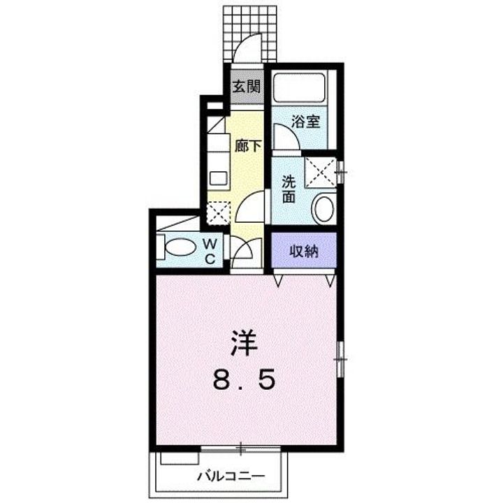 福島県いわき市自由ケ丘(アパート)の賃貸物件の間取り