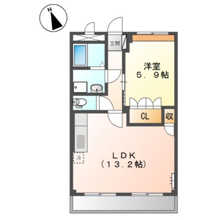 広島県福山市新涯町2(マンション)の賃貸物件の間取り