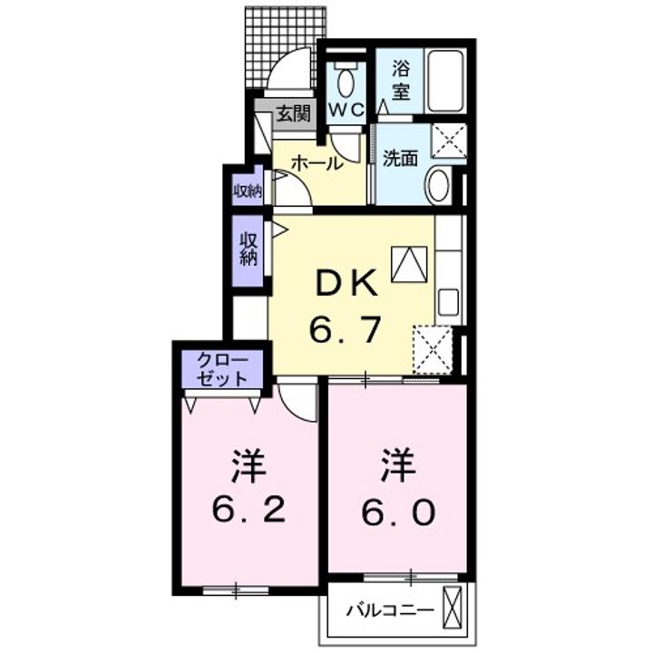鹿児島県鹿児島市紫原5(アパート)の賃貸物件の間取り