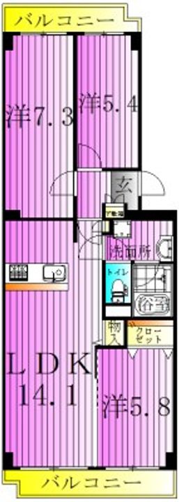コンフォリア竹ノ塚イーストの間取り