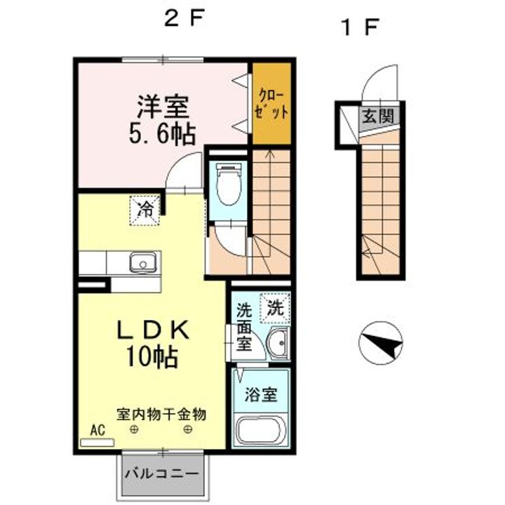 福島県福島市瀬上町字論田(アパート)の賃貸物件の間取り