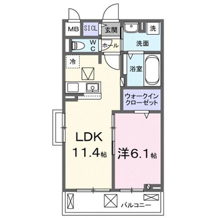 滋賀県栗東市手原1(アパート)の賃貸物件の間取り