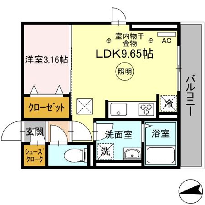 福岡県久留米市御井町(アパート)の賃貸物件の間取り