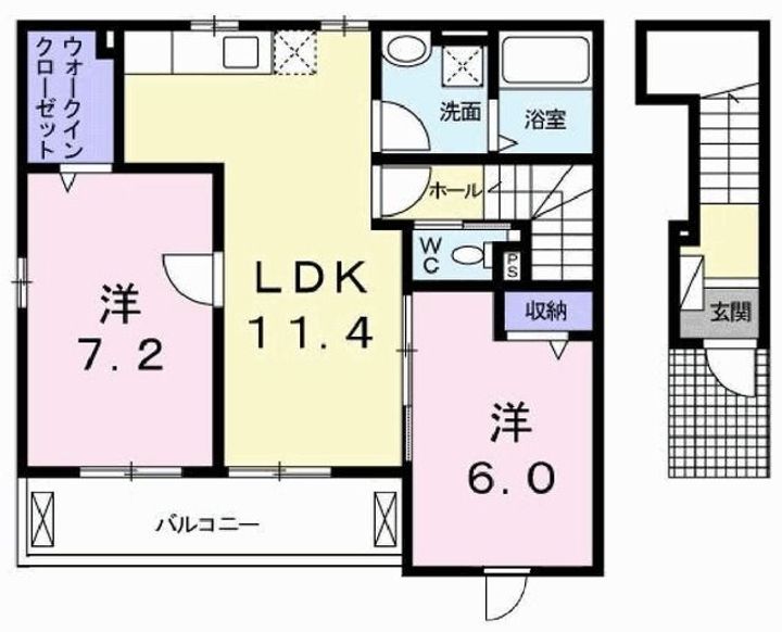 兵庫県加東市多井田(アパート)の賃貸物件の間取り