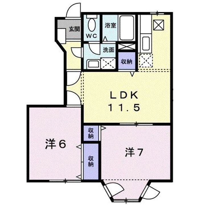 福島県福島市瀬上町字御蔵場(アパート)の賃貸物件の間取り