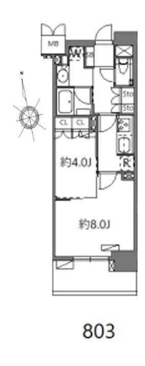 東京都渋谷区神南1(マンション)の賃貸物件の間取り