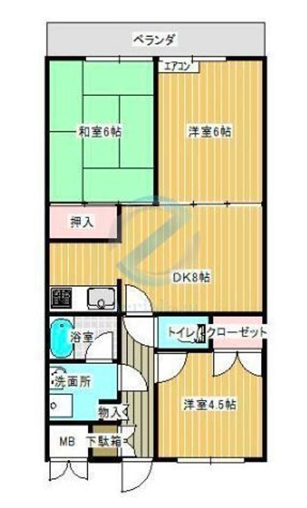 千葉県市川市行徳駅前3(マンション)の賃貸物件の間取り