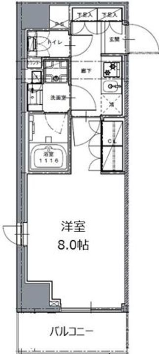 東京都港区三田5(マンション)の賃貸物件の間取り