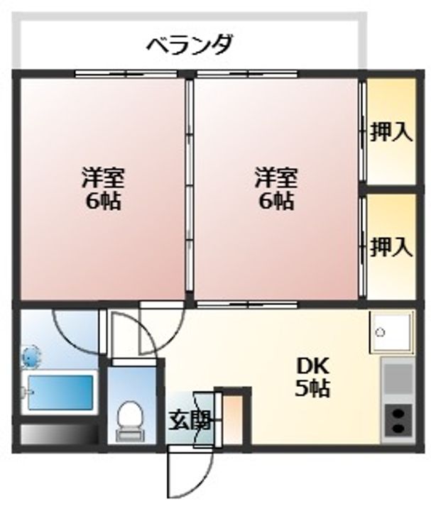 広島県広島市西区庚午中4(マンション)の賃貸物件の間取り