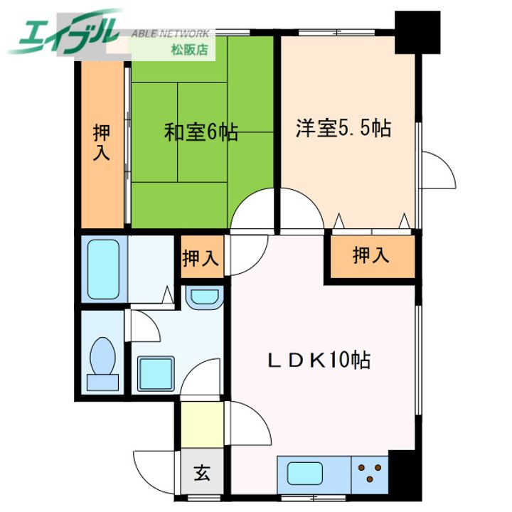 中央マンション松阪の間取り