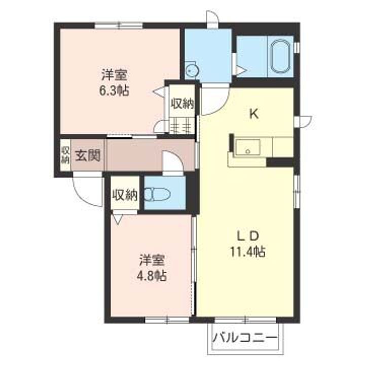 群馬県伊勢崎市田部井町3(アパート)の賃貸物件の間取り