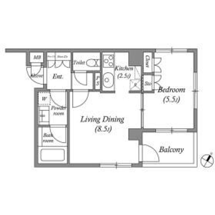 東京都港区南麻布4(マンション)の賃貸物件の間取り
