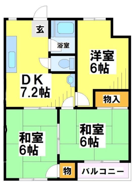 東京都府中市是政2(マンション)の賃貸物件の間取り