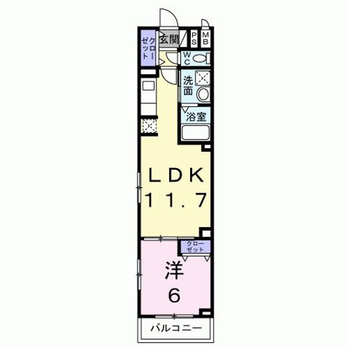 埼玉県越谷市蒲生茜町(マンション)の賃貸物件の間取り