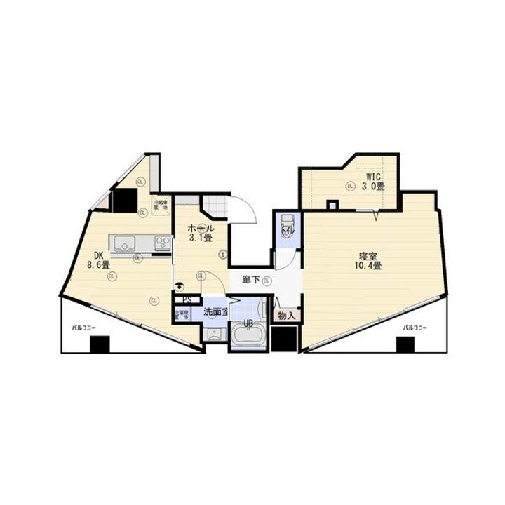 愛知県名古屋市昭和区御器所通1(マンション)の賃貸物件の間取り