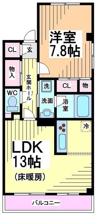 神奈川県川崎市多摩区枡形6(マンション)の賃貸物件の間取り