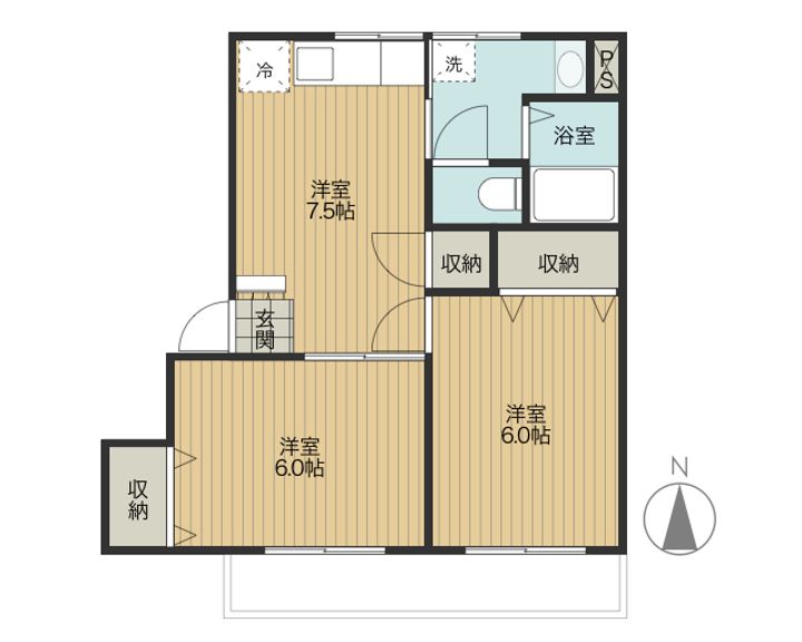 山形県天童市泉町2(アパート)の賃貸物件の間取り