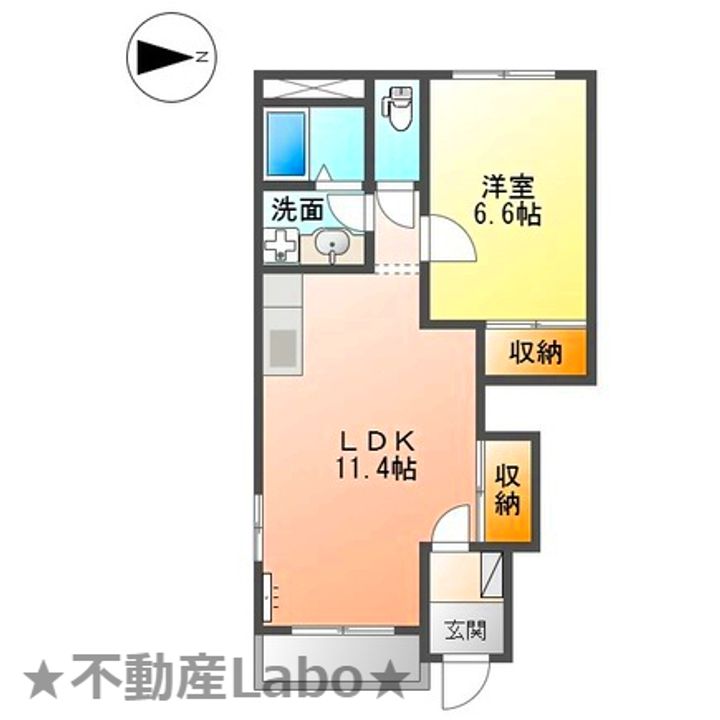 徳島県美馬市脇町字拝原(アパート)の賃貸物件の間取り