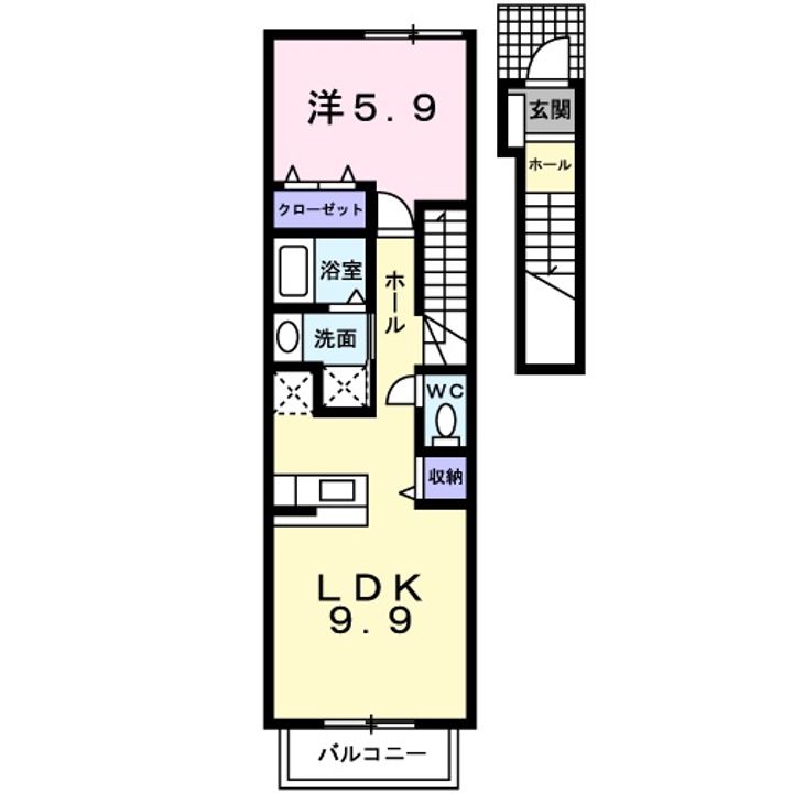 徳島県徳島市津田本町5(アパート)の賃貸物件の間取り
