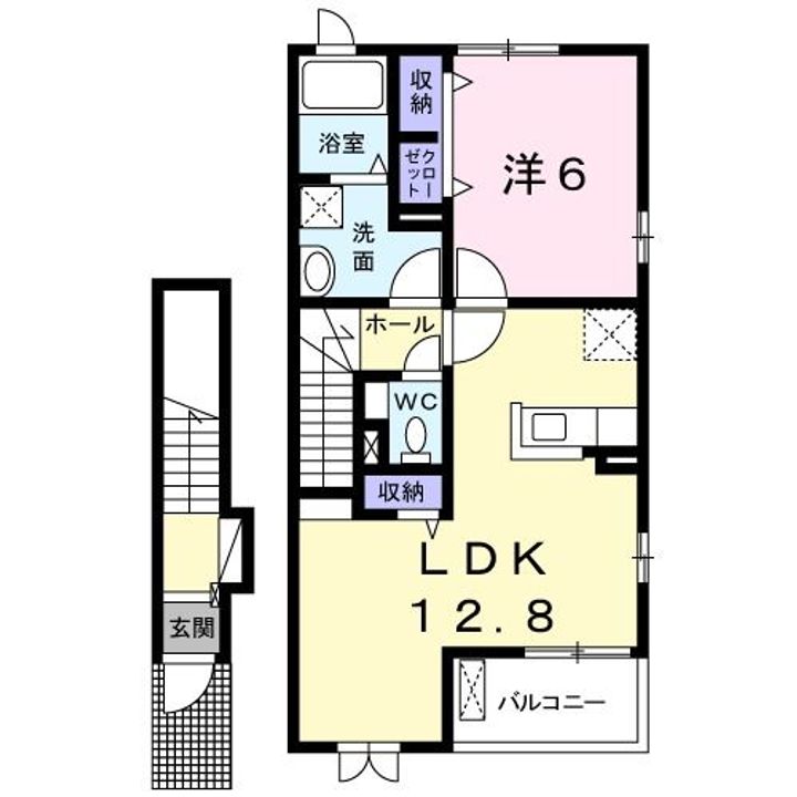 大阪府羽曳野市高鷲2(アパート)の賃貸物件の間取り