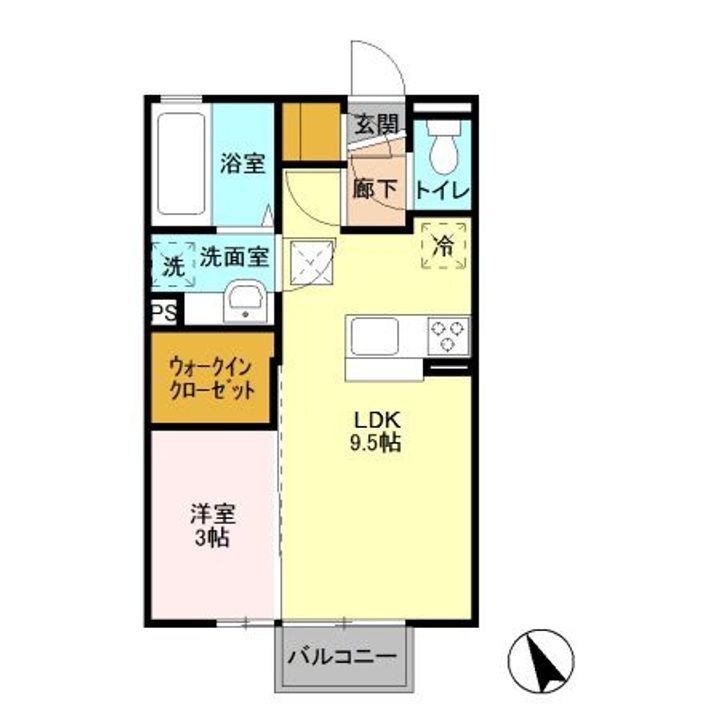 プランドール輝 Aの間取り