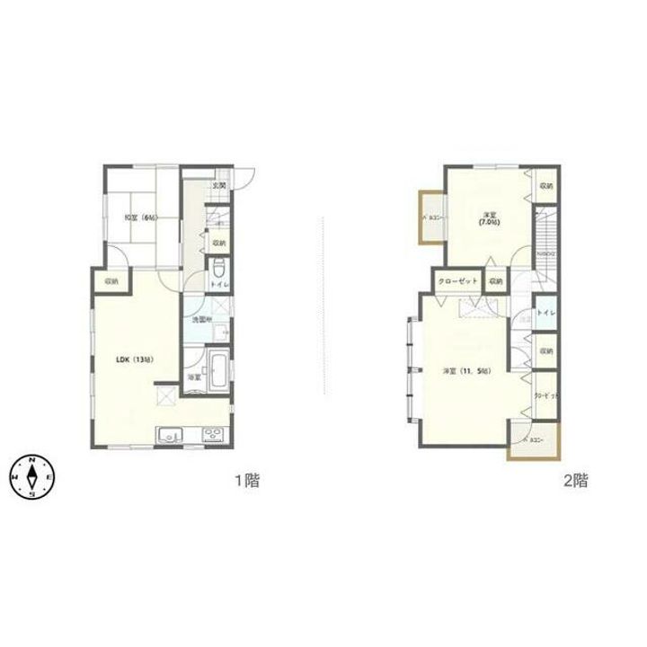 神奈川県川崎市麻生区岡上6(一戸建)の賃貸物件の間取り