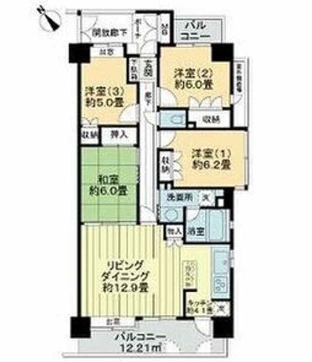 野村ステイツ河原町ガーデンスクエアの間取り