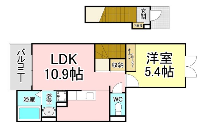 福岡県北九州市門司区葛葉3(アパート)の賃貸物件の間取り