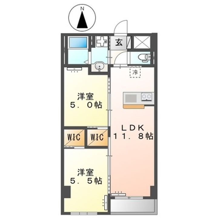 神奈川県大和市渋谷5(マンション)の賃貸物件の間取り