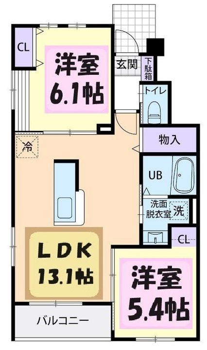 茨城県坂東市生子(アパート)の賃貸物件の間取り