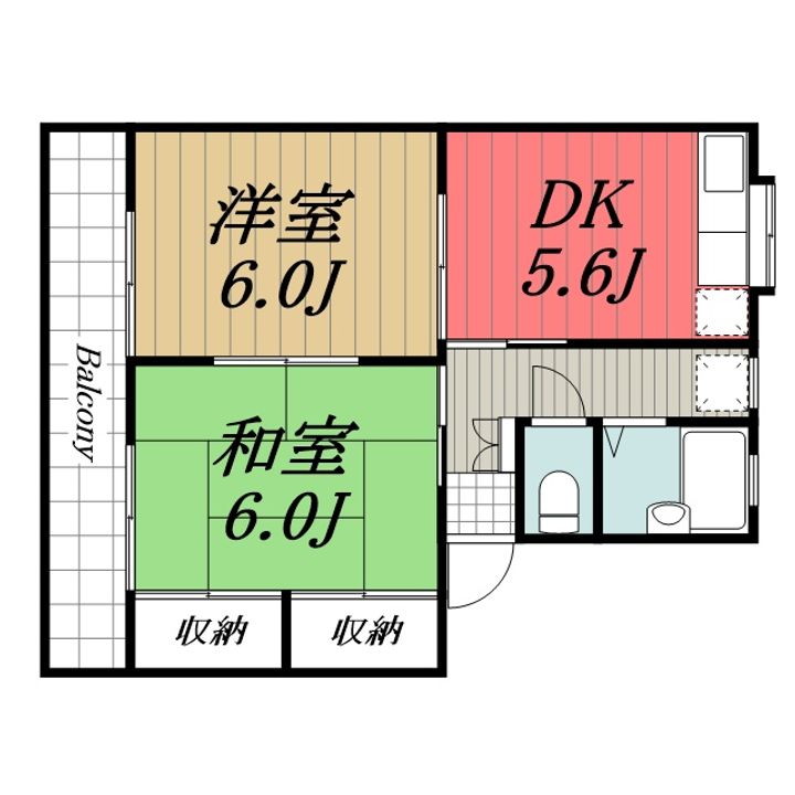 千葉県千葉市稲毛区山王町(アパート)の賃貸物件の間取り