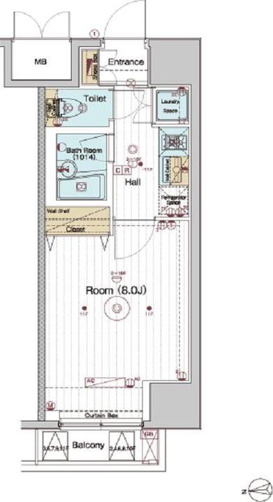 東京都八王子市三崎町(マンション)の賃貸物件の間取り