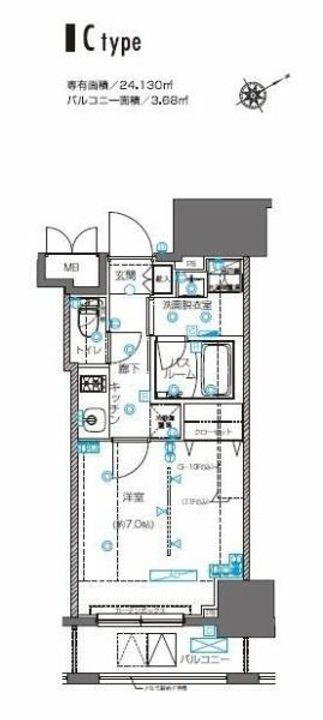 神奈川県横浜市中区宮川町3(マンション)の賃貸物件の間取り