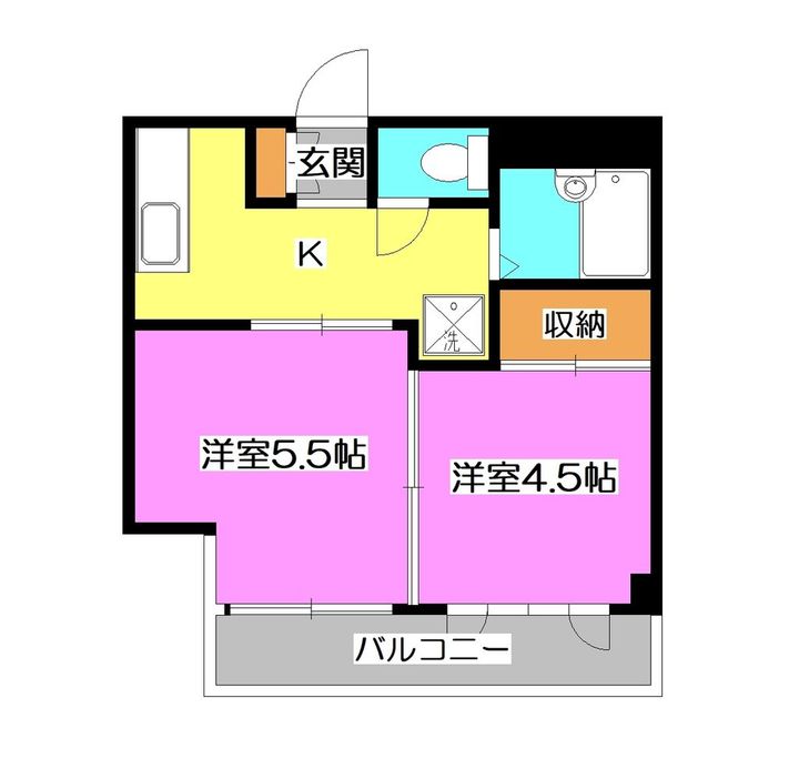 埼玉県所沢市東所沢2(マンション)の賃貸物件の間取り