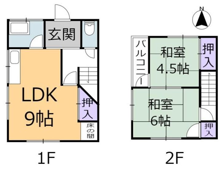 奈良県生駒市中菜畑2(一戸建)の賃貸物件の間取り