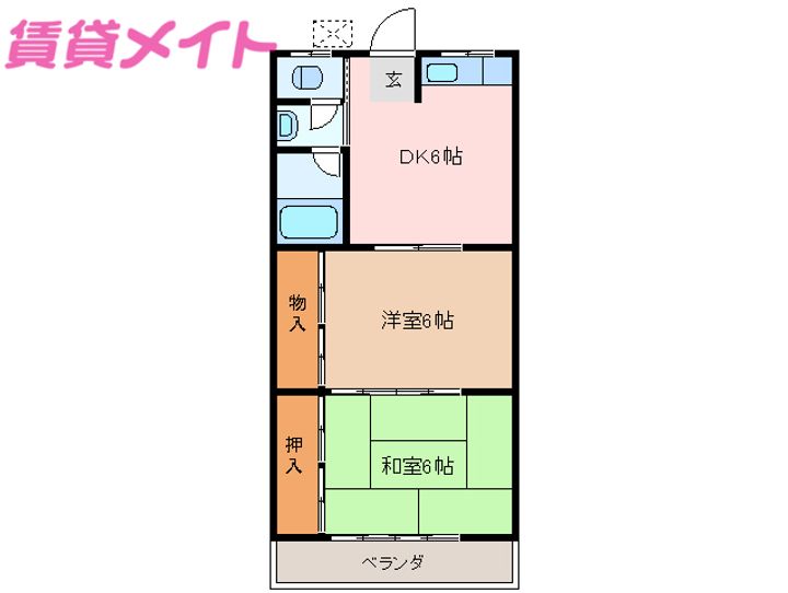 岡村ハイツの間取り