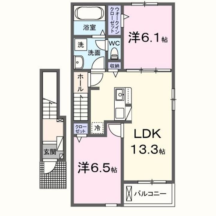 京都府福知山市字前田(アパート)の賃貸物件の間取り