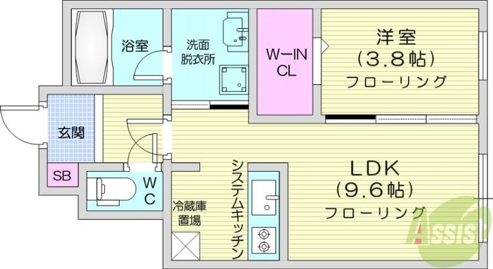 北海道札幌市中央区南七条西13(マンション)の賃貸物件の間取り