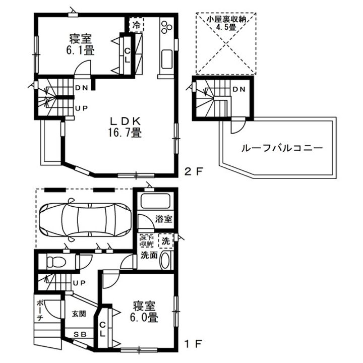 東京都新宿区高田馬場4(一戸建)の賃貸物件の間取り