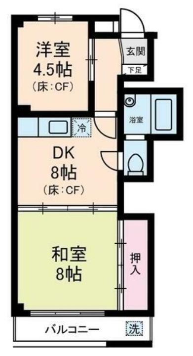 東京都世田谷区宮坂1(マンション)の賃貸物件の間取り