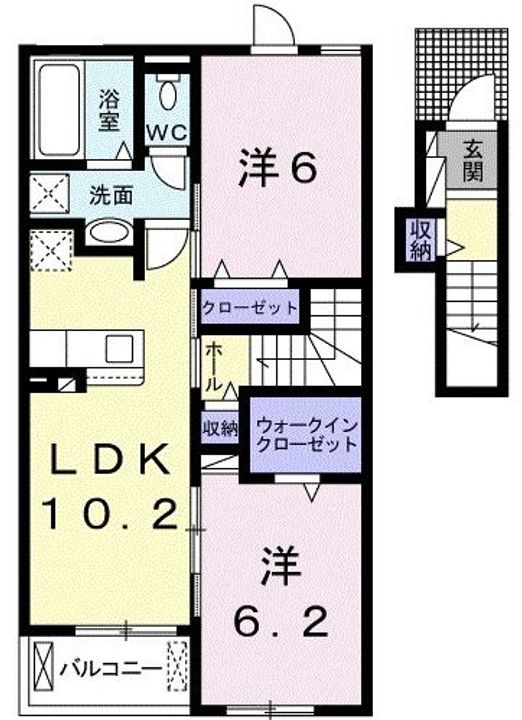 兵庫県高砂市米田町米田(アパート)の賃貸物件の間取り