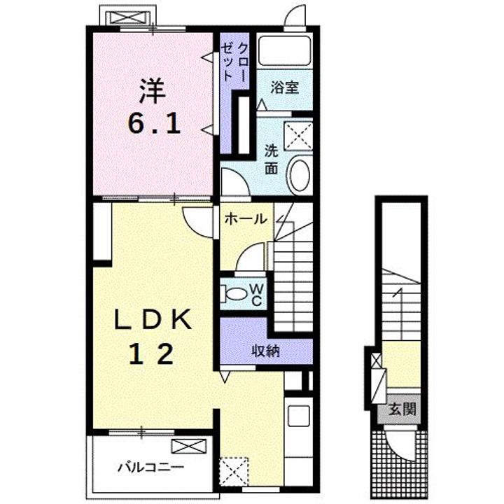 愛知県碧南市権現町3(アパート)の賃貸物件の間取り